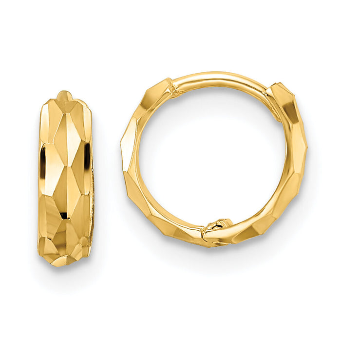 14k D/C Hinged Hoop Earrings-XY1260