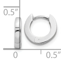 14k White Gold Polished Round Hinged Hoop Earrings-XY191