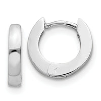 14k White Gold Polished Round Hinged Hoop Earrings-XY191