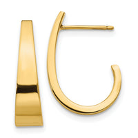 14k Medium Polished J Hoop Earrings-XY611