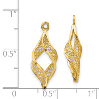14k Polished Filigree Swirl Earring Jackets-XY656