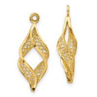 14k Polished Filigree Swirl Earring Jackets-XY656