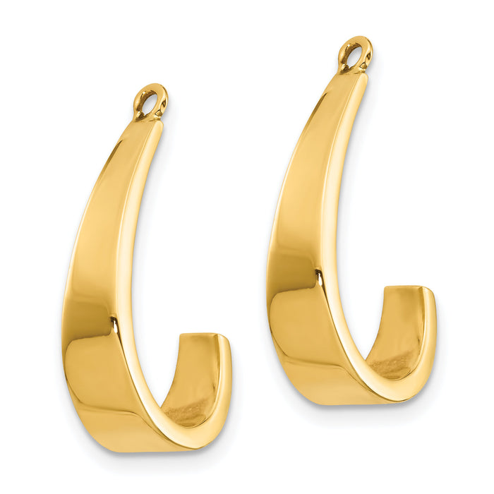 14k Polished J-Hoop Earring Jackets-XY657