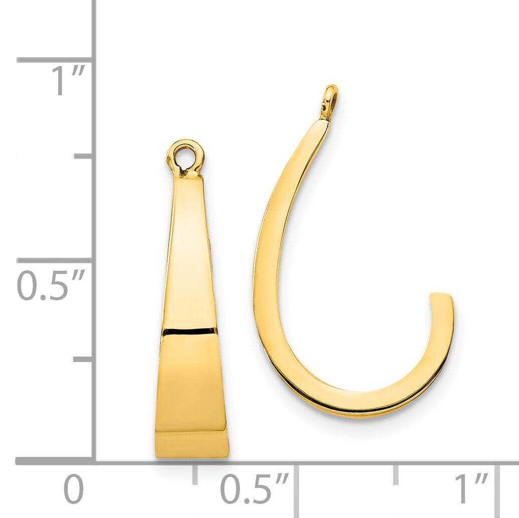 14k Polished J-Hoop Earring Jackets-XY657