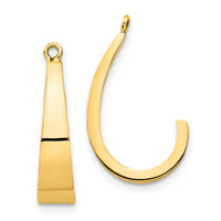 14k Polished J-Hoop Earring Jackets-XY657
