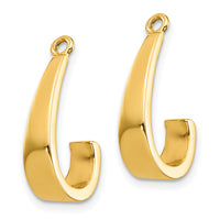 14k Polished J-Hoop Earring Jackets-XY658