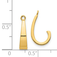 14k Polished J-Hoop Earring Jackets-XY658
