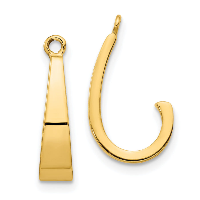 14k Polished J-Hoop Earring Jackets-XY658