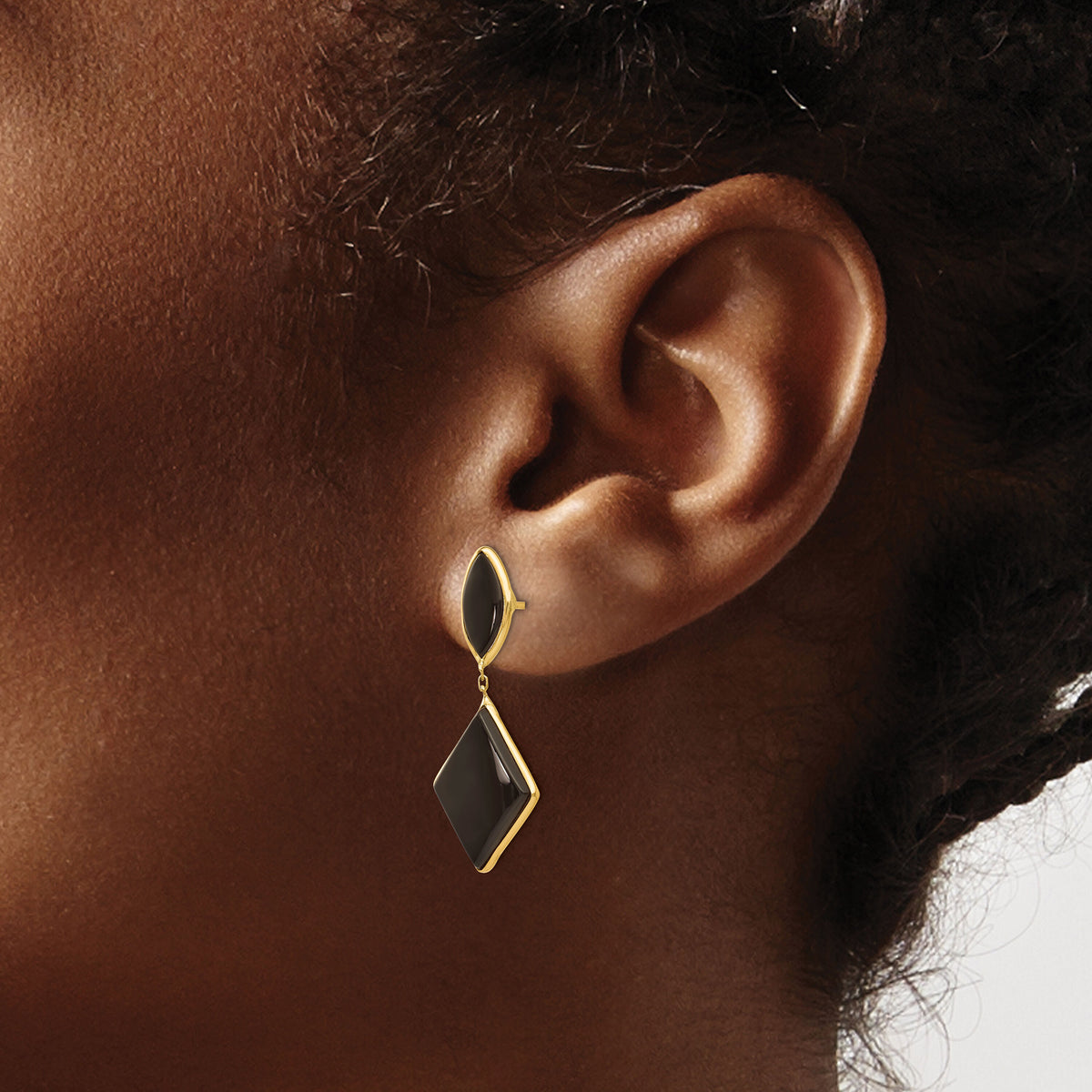 14k Onyx Dangle Earrings-XY812