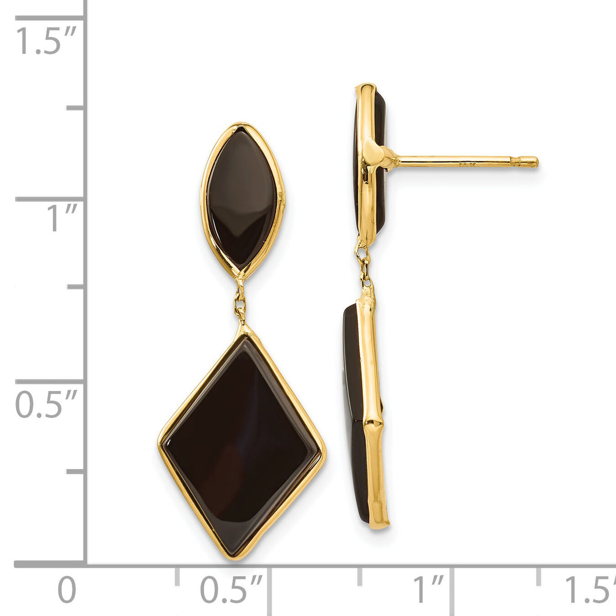 14k Onyx Dangle Earrings-XY812