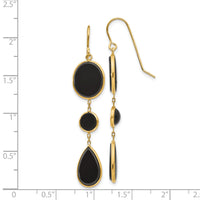 14k Onyx Geometric Dangle Earrings-XY823