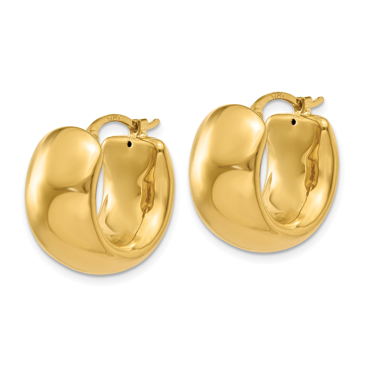 14k Wide Puffed Hoop Earrings-XY900