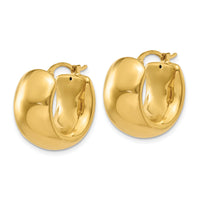 14k Wide Puffed Hoop Earrings-XY900