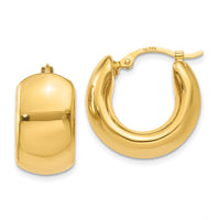 14k Wide Puffed Hoop Earrings-XY900