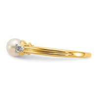 14k Diamond and FW Cultured Pearl Ring-Y11646AA