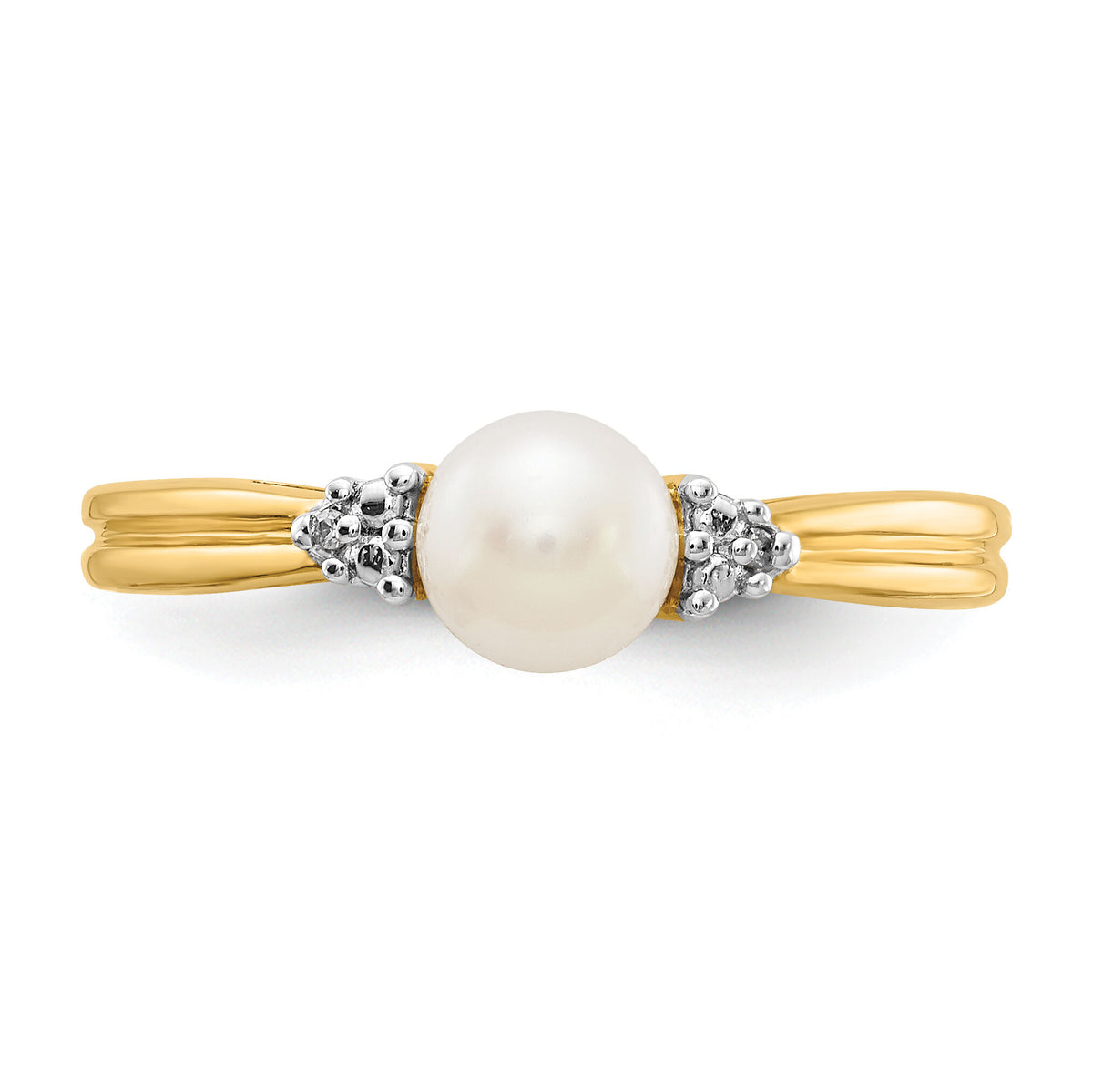 14k Diamond and FW Cultured Pearl Ring-Y11646AA