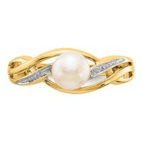 14k Diamond and FW Cultured Pearl Ring-Y11650AA