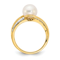 14k Diamond and FW Cultured Pearl Ring-Y11652AA