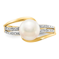 14k Diamond and FW Cultured Pearl Ring-Y11652AA
