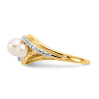 14k Diamond and FW Cultured 3-Pearl Bypass Ring-Y11655AA