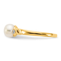 14k FW Cultured Pearl and Diamond Twist Ring-Y13009PL/AA