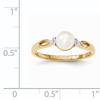 14k FW Cultured Pearl and Diamond Ring-Y13010PL/AA