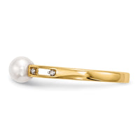 14k Freshwater Cultured Pearl and Diamond Ring-Y13791/PL