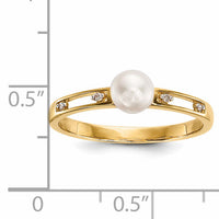 14k Freshwater Cultured Pearl and Diamond Ring-Y13791/PL
