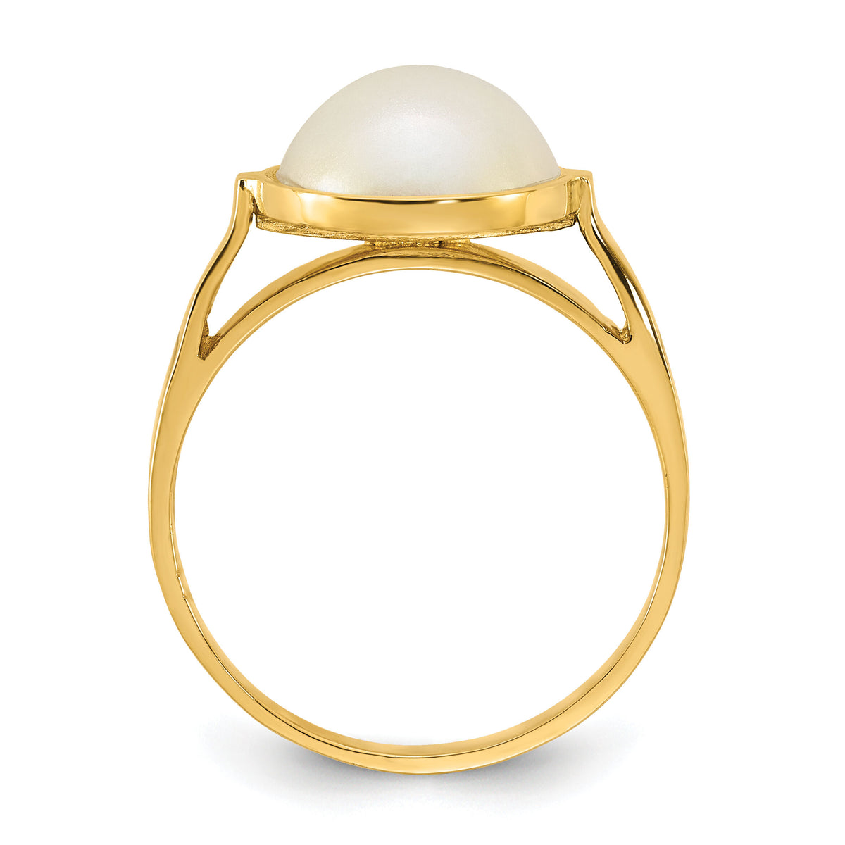 14k Polished 10-11mm Saltwater Cultured Mabe Pearl Ring-Y13953PL