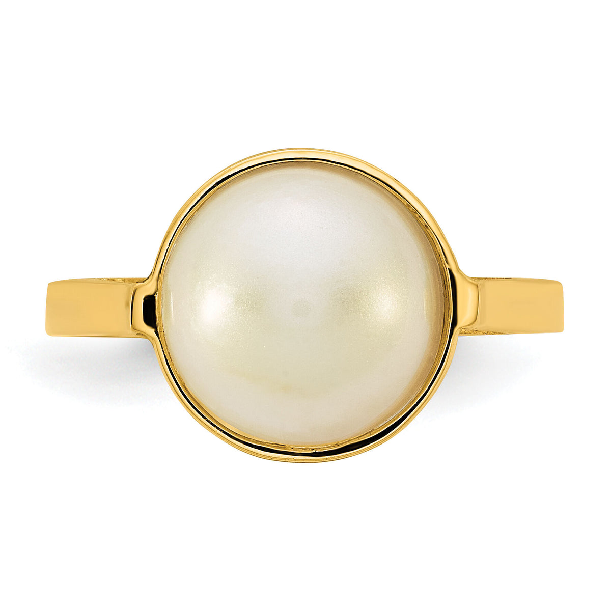 14k Polished 10-11mm Saltwater Cultured Mabe Pearl Ring-Y13953PL