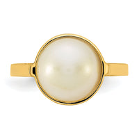 14k Polished 10-11mm Saltwater Cultured Mabe Pearl Ring-Y13953PL