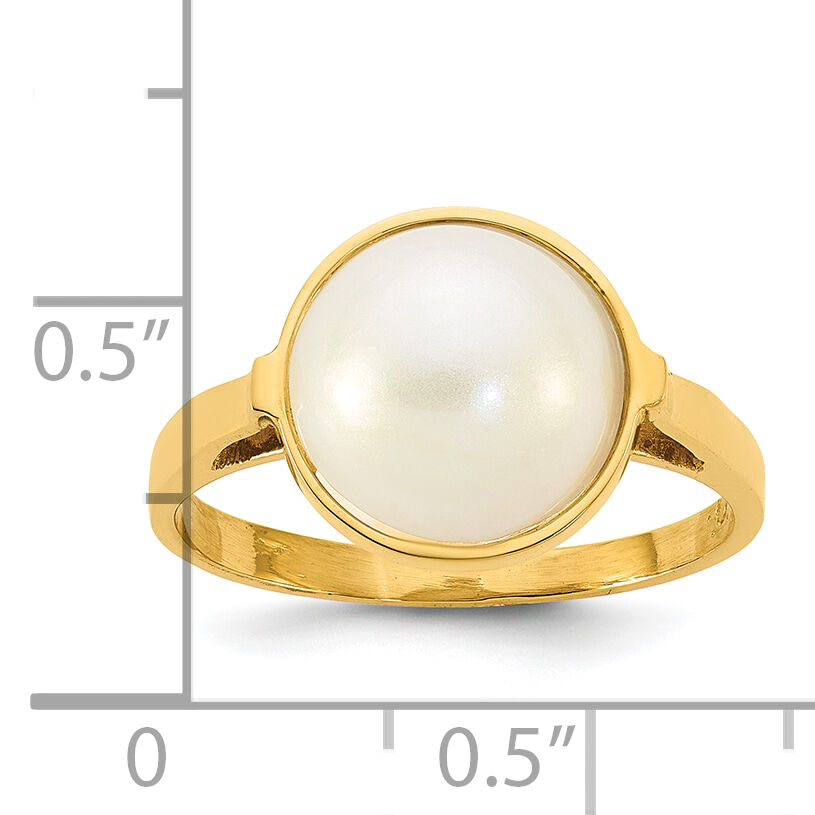 14k Polished 10-11mm Saltwater Cultured Mabe Pearl Ring-Y13953PL