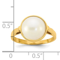 14k Polished 10-11mm Saltwater Cultured Mabe Pearl Ring-Y13953PL