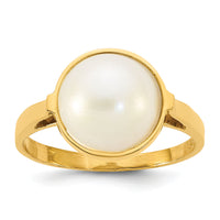 14k Polished 10-11mm Saltwater Cultured Mabe Pearl Ring-Y13953PL