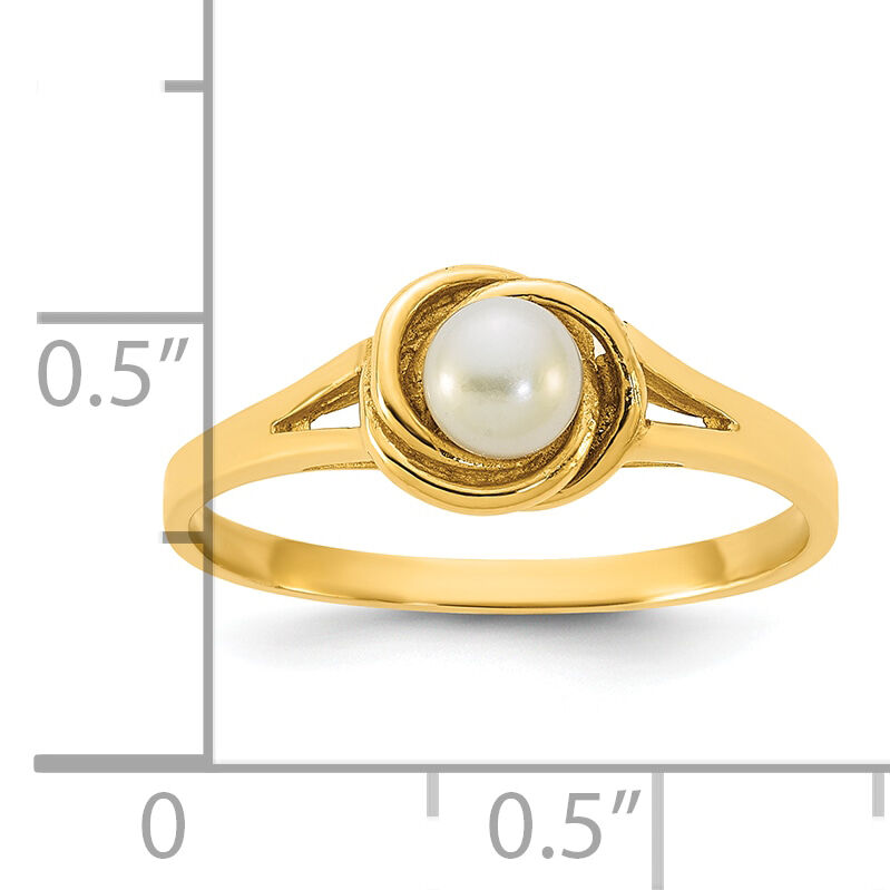 14k Polished 4-5mm Button White Freshwater Cultured Pearl Ring-Y13954PL