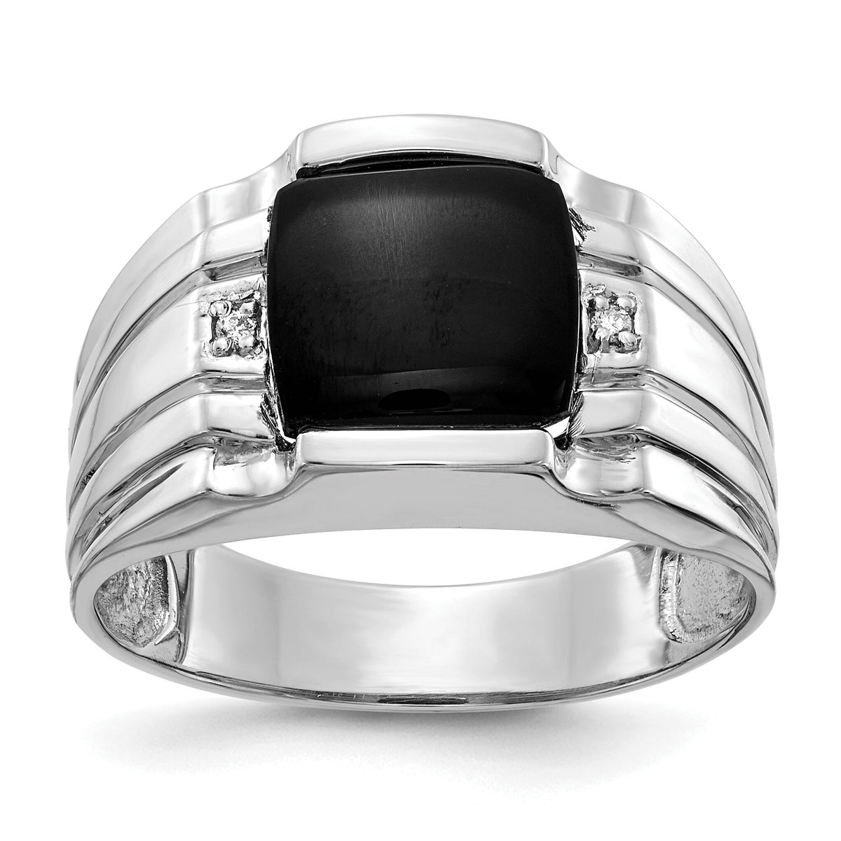 14k White Gold AA Diamond men's ring-Y1549AA