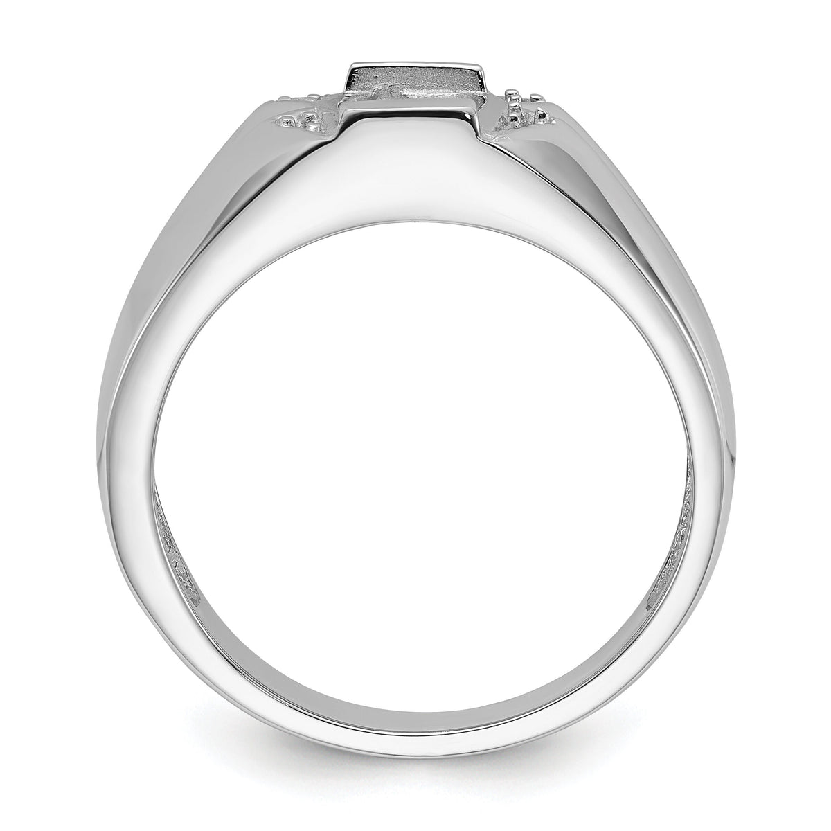 14k White Gold Men's ring mounting-Y1562