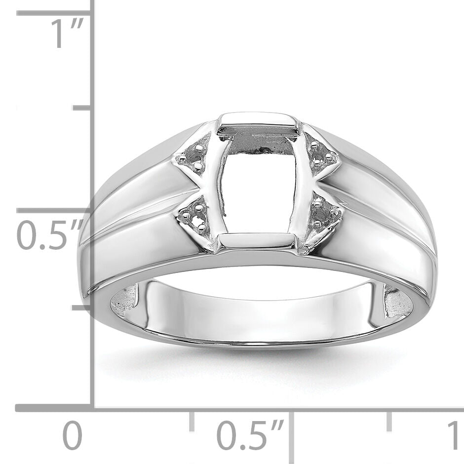 14k White Gold Men's ring mounting-Y1562