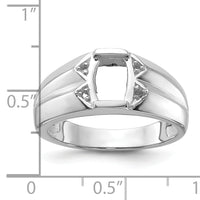 14k White Gold Men's ring mounting-Y1562