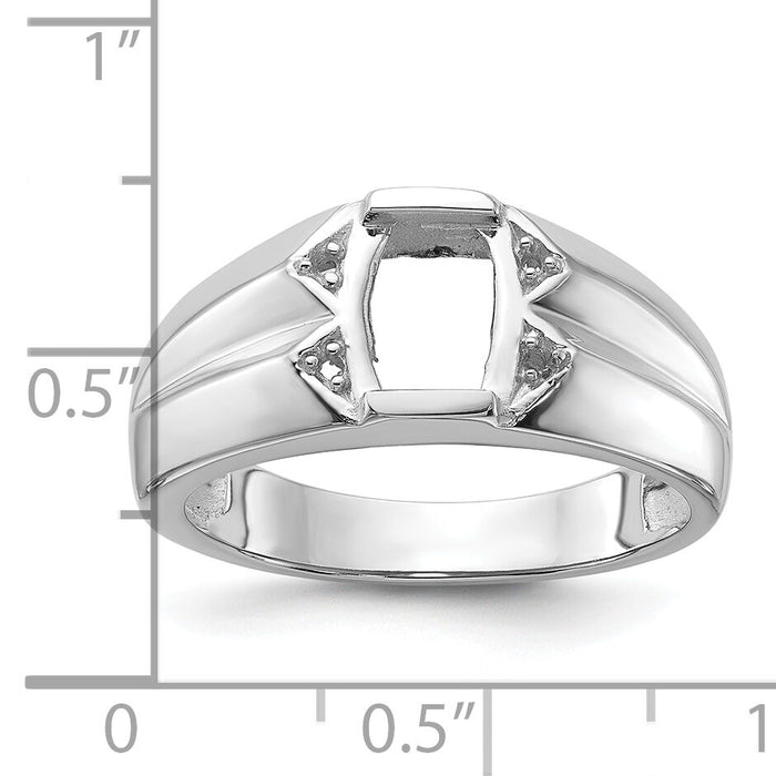 14k White Gold Men's ring mounting-Y1562