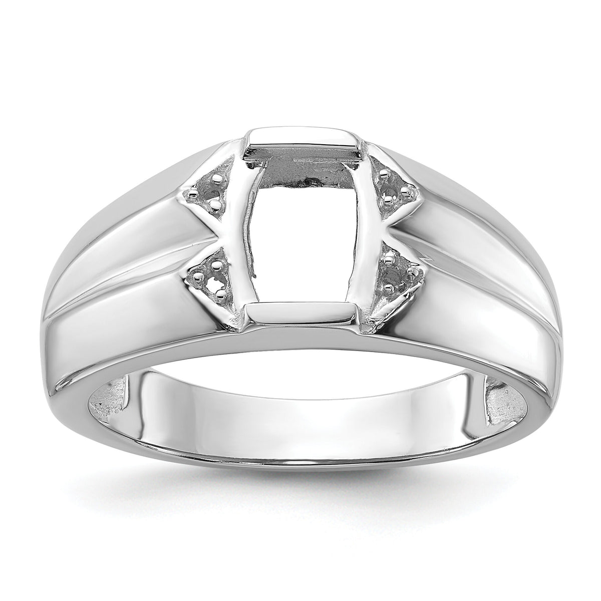 14k White Gold Men's ring mounting-Y1562