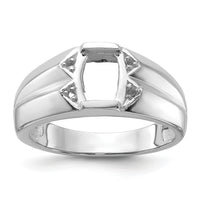 14k White Gold Men's ring mounting-Y1562