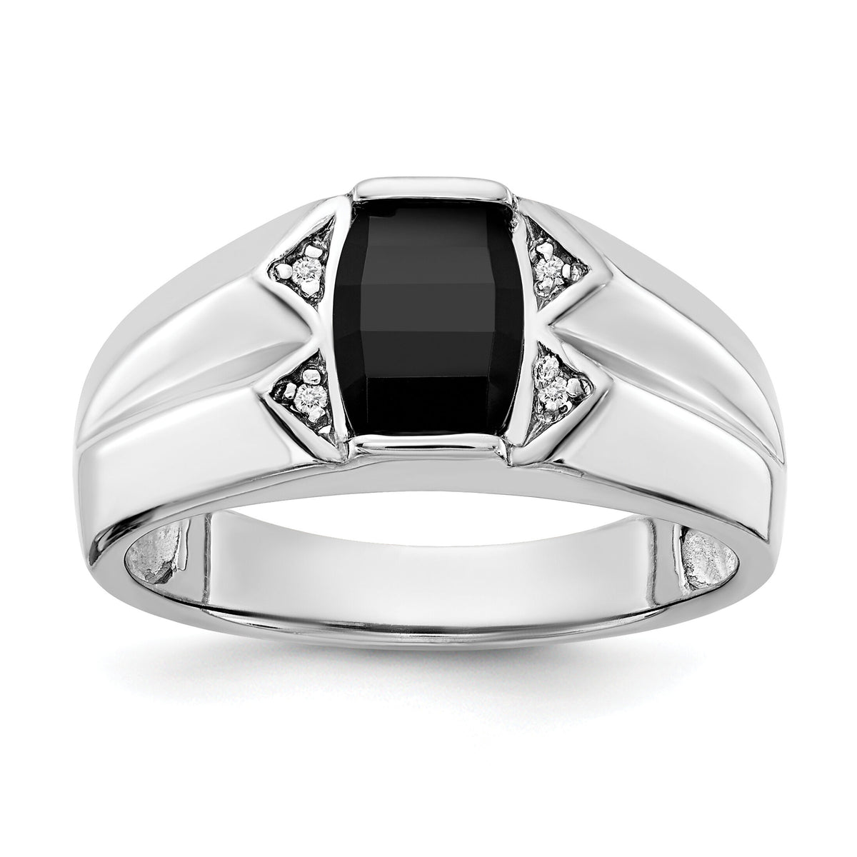14k White Gold AA Diamond Men's Ring-Y1562AA