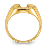 14k Polished Mens Diamond Horseshoe Ring Mounting-Y1566