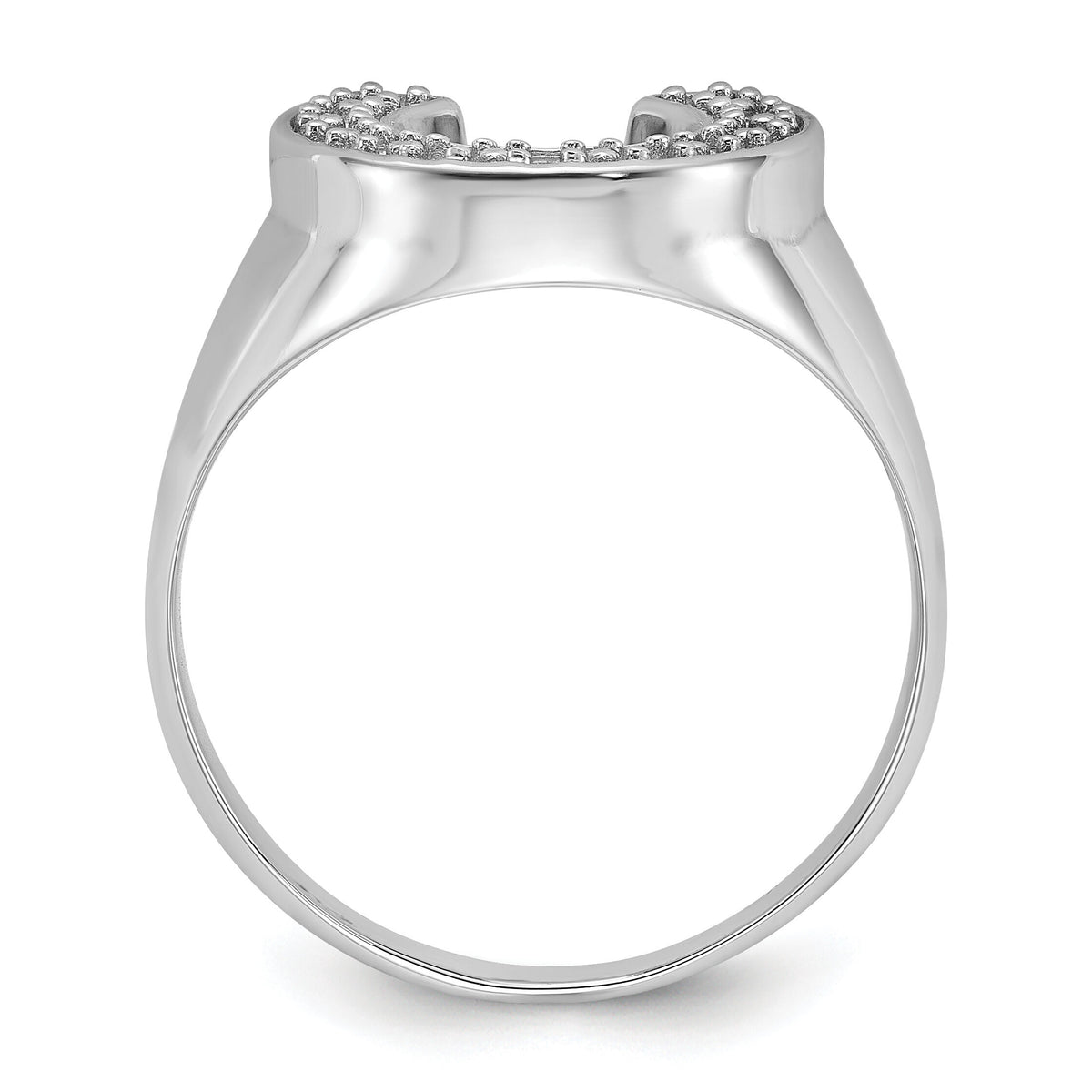 14k White Gold Polished Mens Diamond Ring Mounting-Y1568