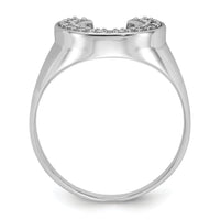 14k White Gold Polished Mens Diamond Ring Mounting-Y1568
