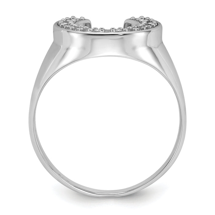 14k White Gold Polished Mens Diamond Ring Mounting-Y1568