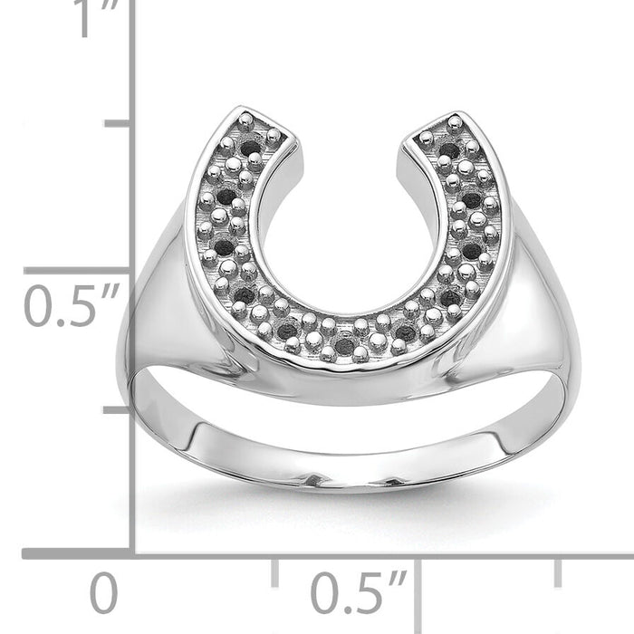 14k White Gold Polished Mens Diamond Ring Mounting-Y1568