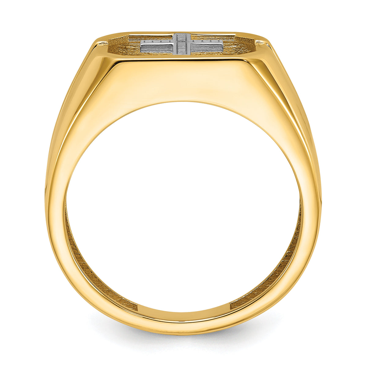 14k Men's Cross Ring Mounting-Y1572