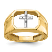 14k Men's Cross Ring Mounting-Y1572